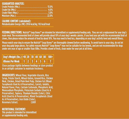 Nutrish Soup Bones Premium Dog Chews with Real Chicken and Veggies, 6 Chews (Rachael Ray)