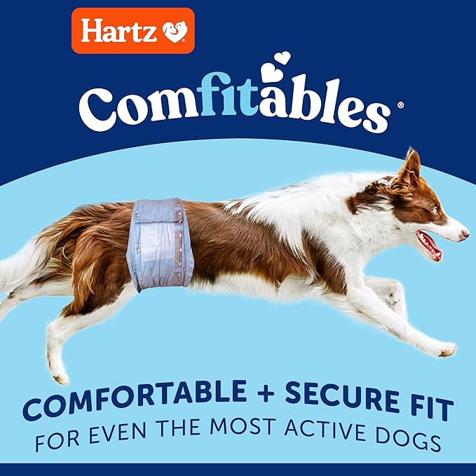 Hartz Comfitables Disposable Male Dog Wraps with Stretchy Waistband, Extra Small 12 Count