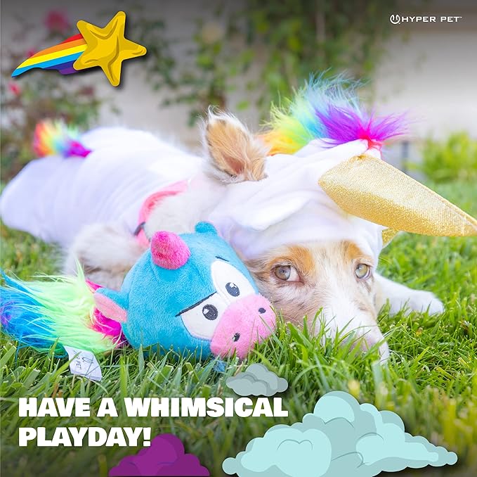 Hyper Pet Doggie Tail & Unicorn Pal Interactive Plush Dog Toys - 2 Pack Value Pack (Interactive Toy that Wiggles, Vibrates & Barks Dog Toys for Boredom & Stimulating Play) Colors May Vary