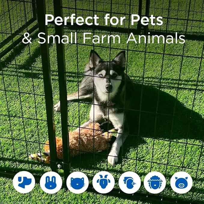 ALEKO Steel Dog Kennel Playpen | Indoor Outdoor Pen for Small/Medium/Large Puppy/Dog | 5'x5'x4' Large Galvanized Steel Kennel| Anti-Rust | Portable Travel Pet Kennel |(Black DK5X5X4SQ)