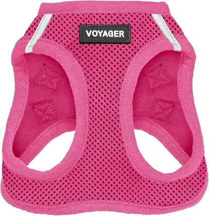 Best Pet Supplies Voyager Step-in Air Harness - All Weather Mesh, Reflective, No Pull Harness for Dogs, Cats - Secure with Hook & Loop Fastener, Buckle, Double D-Rings - Fuchsia, S