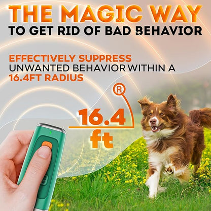 Stop Dog Barking Instantly – Ultrasonic Dog Bark Deterrent Device Humane No-Shock Barking Silencer & Dog Trainer for Indoor & Outdoor Use Effective Bark Control Solution for Small Medium Large Dogs