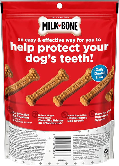 Milk-Bone Brushing Chews Original Chicken Flavor Daily Dental Dog Treats, Small/Medium, 7.1 Oz. Bag (Pack of 5)