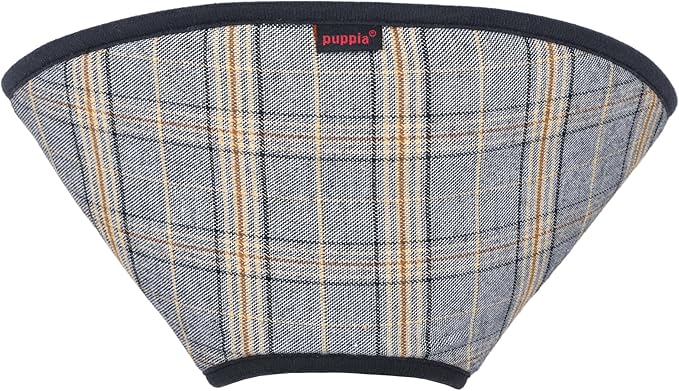 Puppia Dandy Cone Collar for Dogs After Surgery Fashionable Comfortable Pet Recovery Collar Elizabethan Dog Collar, Black, Medium