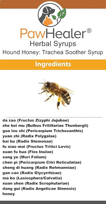 PawHealer Hound Honey: Trachea Soother Syrup - 150 ml (5 fl oz) - Natural Herbal Remedy for Symptoms of Collapsed Trachea - Tastes Good - Easy to Administer…