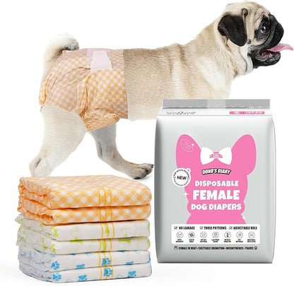 Dono Dog and Cat Diapers Female-40PCS, Disposable Female Dog Period Diapers for Heat with Wetness Indicator, Super Absorbent Doggie Puppy Female for Elderly Disabled Dogs Diaper
