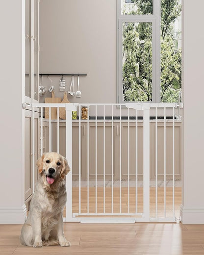 Cumbor 51.5" Wide Standard Tall Baby Gate & Cumbor 51.5" Wide 36" Extra Tall Dog Gate, Durable Child Gate for Stairs, Doorways, Easy Walk Thru Dog Gate for House for Doorways