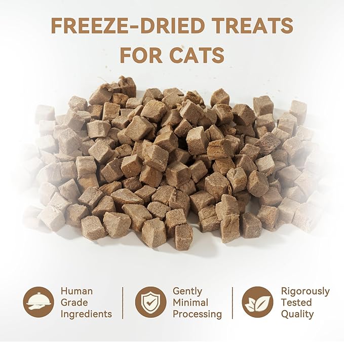 Freeze Dried Beef Liver Treats for Dogs & Cats, Organ Meat, Single Ingredient Food Toppers & Training Snacks, 2 oz