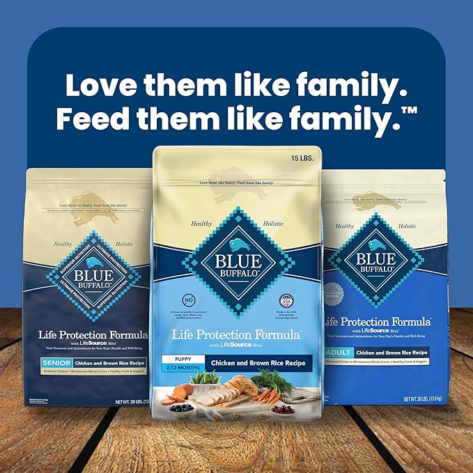 Blue Buffalo Life Protection Formula Puppy Dry Dog Food with DHA and ARA, Made with Natural Ingredients, Chicken & Brown Rice Recipe, 15-lb Bag