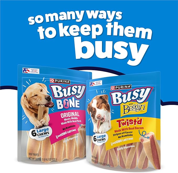 Purina Busy with Beggin’ Twist’d Adult Dog Chew Bone Treats - 6 ct. Pouch