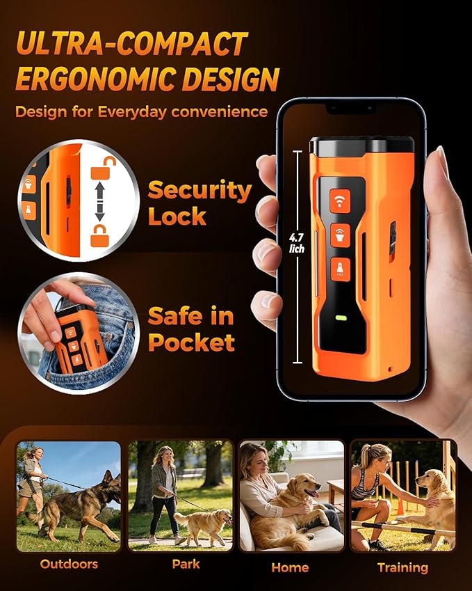 Dog Bark Deterrent Devices, 6 Modes 3X Ultrasonic Anti Barking Device for Dogs, 33 FT Range Barks No More Indoors Neighbor Outdoors with Flashlight,Dog Training Device