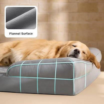 Bedsure XL Plus Orthopedic Dog Bed for Extra Large Dogs - Washable XLarge Dog Cat Bed Waterproof, Comfort Dogs Couch Sofa with Washable Removable Cover, Pet Bed with Nonskid Bottom, Grey, 48"