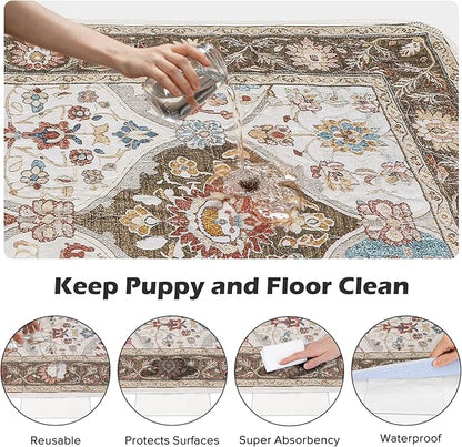 INVENHO 2PACK Washable Pee Pads for Dogs 60"x48" Reusable Dog Pads Extra Large Upgrade Non-Slip Dog Pee Pads Heavy Absorbency Puppy Pee Pads Quick Dry Whelping Pads/Waterproof Puppy Training Pad