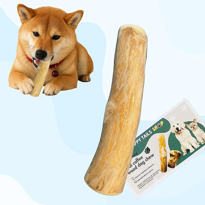 Set of 1 Coffee Wood Dog Chew Stick Toy for Dog, Natural and Real Wooden Bone Sticks for Pets, Safe Dental Cleaning Chews, Pets Health, Teeth Cleaning and Relieve Stress (Medium)
