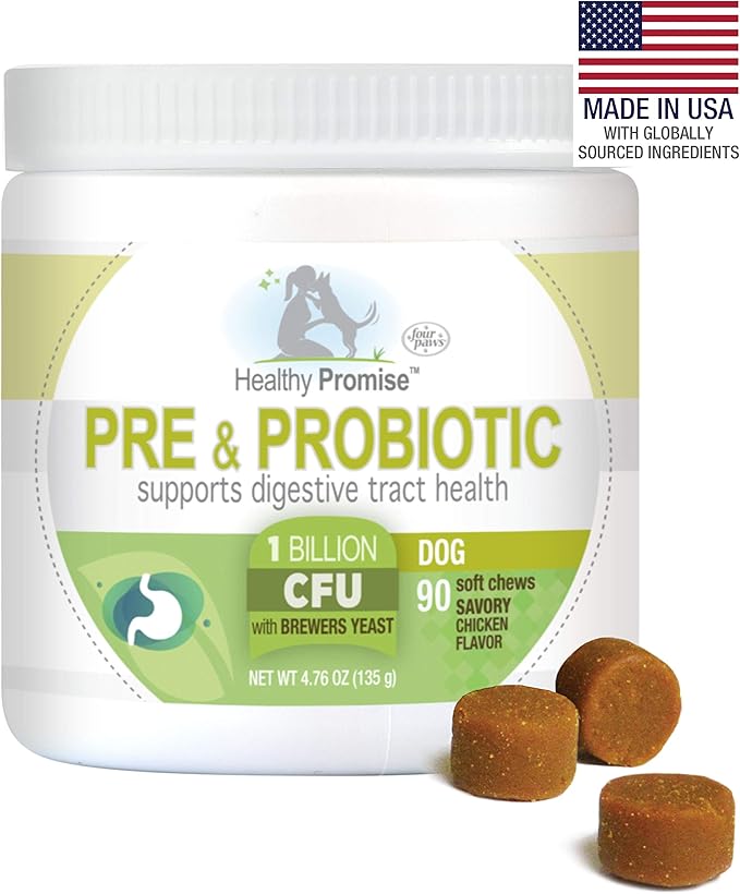Four Paws Healthy Promise Pre and Probiotics for Dogs Soft Chews 90 Count