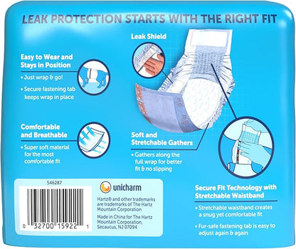 Hartz Comfitables Disposable Male Dog Wraps with Stretchy Waistband, Extra Small 12 Count