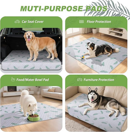 WanpeeGoo Washable Pee Pads for Dogs, 2Pack Reusable Puppy Pads, Super Absorbent & Leakproof Dog Pads, Anti-Slip Dog Pee Pads for Puppy Training & Incontinence, Leaf Pattern 36"x36"