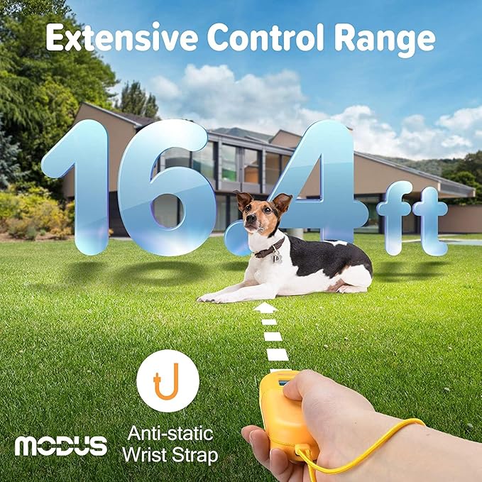 MODUS Ultrasonic Dog Barking Control Device,3 in 1 Sonic Bark Deterrent with LED Light Dog Training Tool&Behavior Aids, Rechargeable Anti Barking Device, Barking Silencer for Dogs(Indoor & Outdoor)