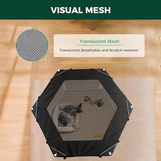 FXW Homeplus Indoor Dog Playpen with Hexagon Mesh Top Cover for Escape Prevention, 24 Inch 6 Panels Heavy Duty Dog Pen for Puppies and Small Dogs, White│Patented