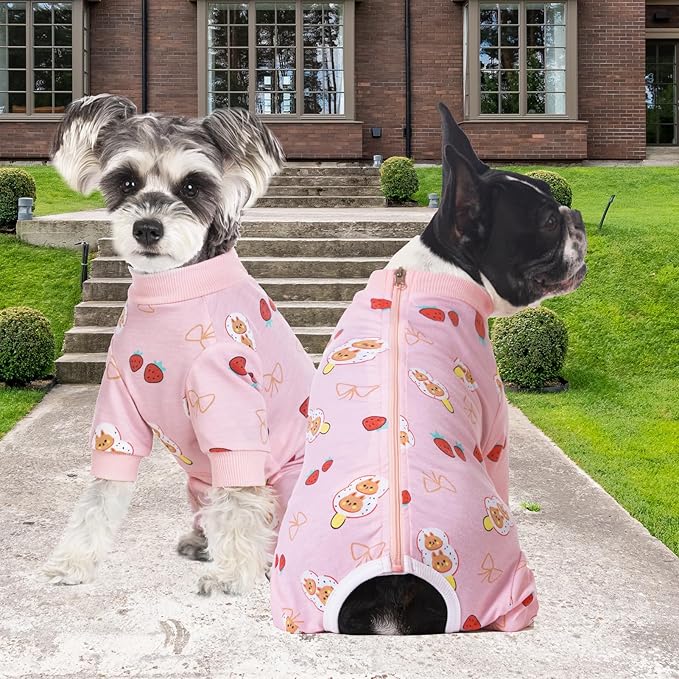 Dog Surgery Recovery Suit, Dog Onesie for Surgery Female Male Dogs, Dogs Pajamas Long Sleeve, Small Dogs Onesie, Abdominal Wound Bandages Surgical Suit, Cat Recovery Suit for Shedding Skin Disease