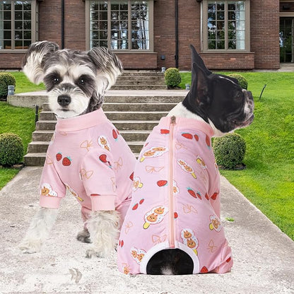 Dog Surgery Recovery Suit, Dog Onesie for Surgery Female Male Dogs, Dogs Pajamas Long Sleeve, Small Dogs Onesie, Abdominal Wound Bandages Surgical Suit, Cat Recovery Suit for Shedding Skin Disease