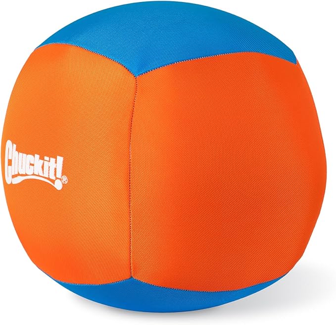 Chuckit! Big Air Fetch Ball Dog Toy (14 Inch) Herding Instincts Dog Toy, for Interactive, Non-Chewing Activities, for All Breeds, Inflating Pump Included