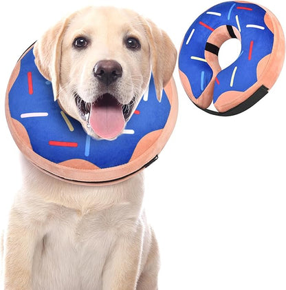 Inflatable Dog Cone Collar After Surgery, Soft Dog Neck Donut Collar, Blow up Donut E-Collar for Small Medium Large Dogs and Cats, Dogs Recovery Cone Alternative