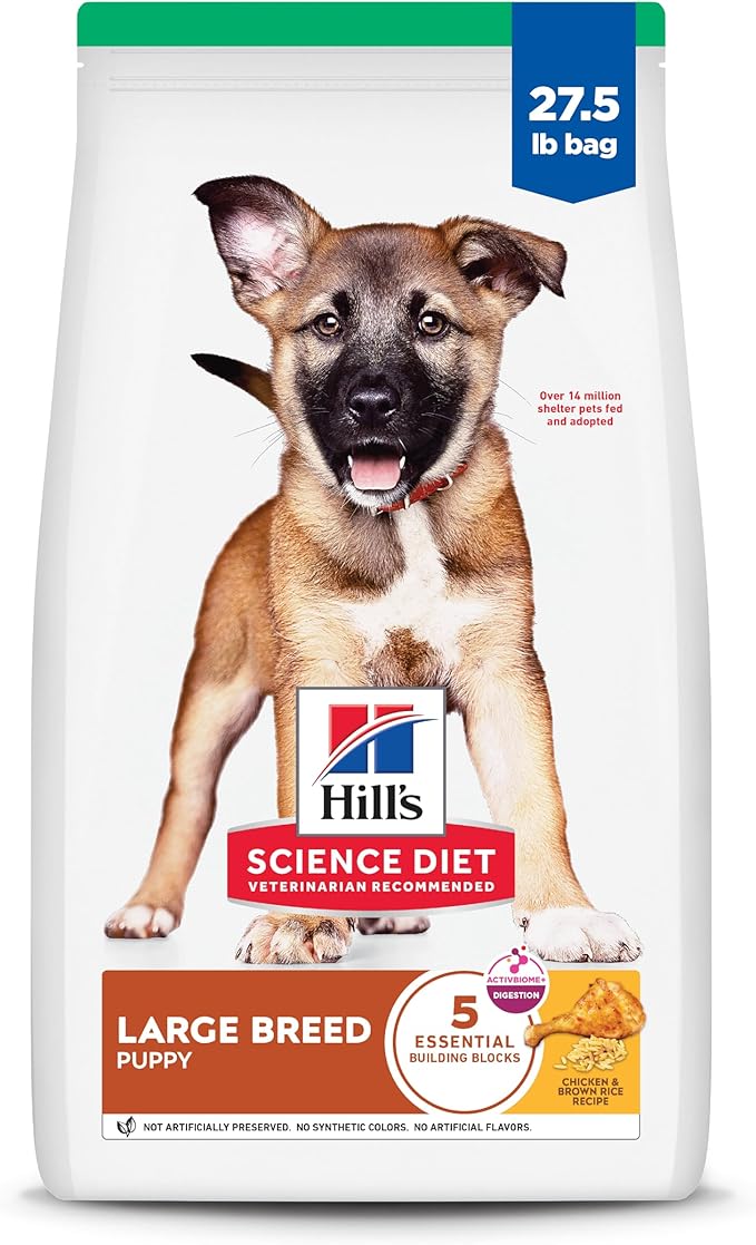 Hill's Science Diet Puppy Large Breed Dry Dog Food, Chicken & Brown Rice, 27.5 lb. Bag