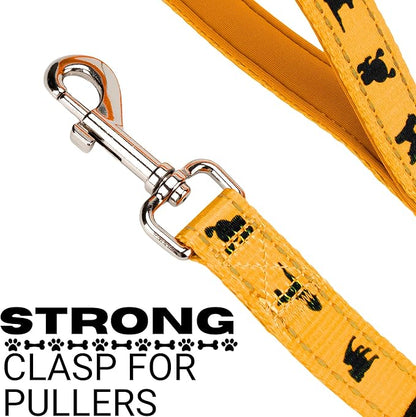 EcoBark Dog Leash - Soft & Reflective Comfort Training Leashes with Padded Handle - Safe, Strong, & Durable for Small, Medium or Large Dogs (Yellow)