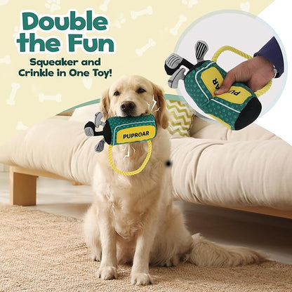 PUPROAR Golf Dog Toy, Funny Dog Birthday Gift with Rope, Cute Squeaky Puppy Toy