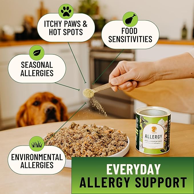 Fido's Herbal Allergy And Itch Relief For Dogs - No Fillers & Binders - 3.61oz Sensitive Stomach Dog Immune and Allergy Supplement - Best Itchy Skin Relief For Dogs from Pollen, Grass & Food Allergies