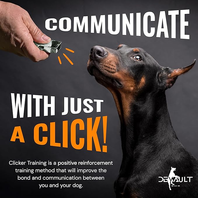 Metal Clickers for Dog Training – Black Dog Clicker for Training with Loud Crisp Sound for Behaviour Reward – Brass Style with Magnetic Clasp and Velvet Pouch – 3 Pack Pet Clicker
