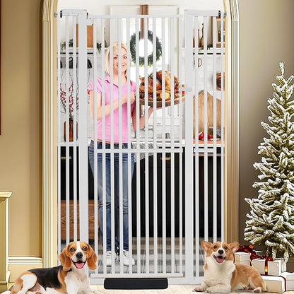 SHYUJAJIE 71 Inch Extra Tall Pet Gate for Cats, 29.5-48" Adjustable Wide Dog Gates, Pressure Mounted Walk Through Tall Cat Gate for Doorways,Hallway,Stairs,House（White）
