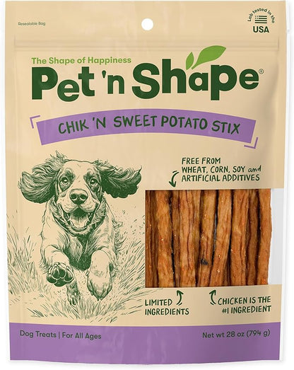 Pet 'n Shape Chik 'n Sweet Potato Stix – Made and Sourced in The USA- Natural Healthy Dog Treats, 28 Ounce