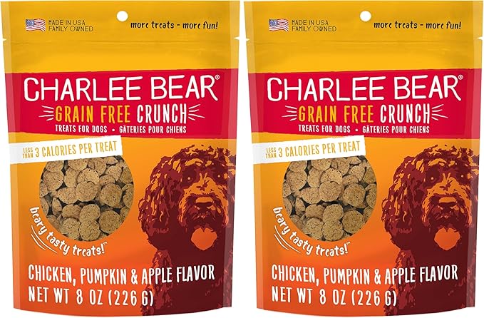 Charlee Bear Grain-Free Bear Crunch Chicken, Pumpkin & Apple Flavor - Net Wt 8 oz. (Pack of 2)