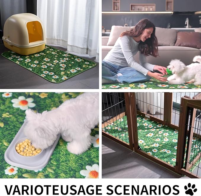Washable Pee Pads for Dogs, Reusable Puppy Potty Training Pads, Ultra-Absorbent Thick Waterproof Leak-Proof Non-Slip Pads & Mat for Crate, Playpen, Floor, Whelping & Housebreaking , 2 Pack 48"x48"