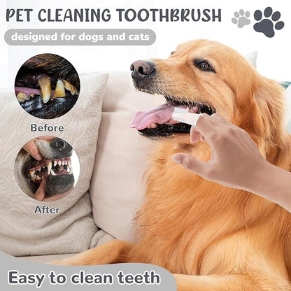 Dog Grooming Kit for Shedding – 8-Piece Pet Grooming Supplies with Deshedding Brush, Bath Gloves, Towels & Silicone Toothbrush | Ideal for Dogs, Cats, Small and Large Pets (Gray)