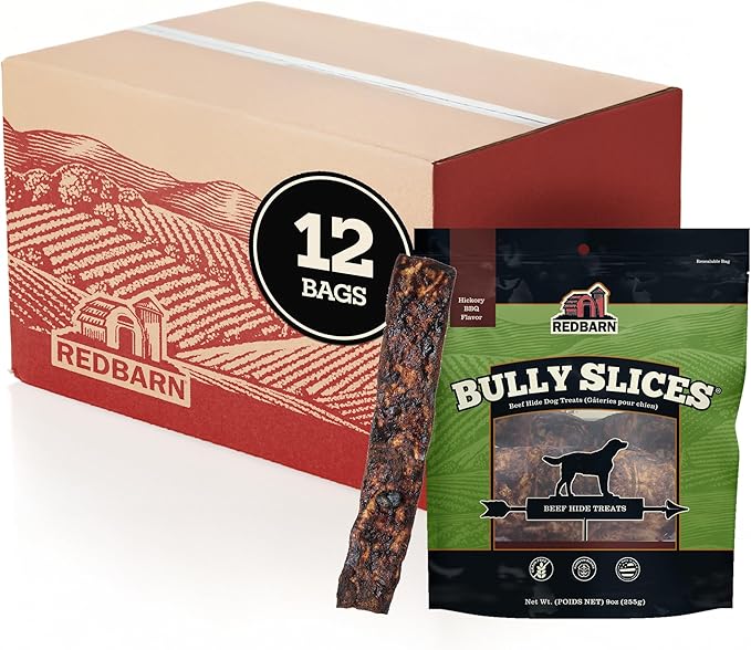 Redbarn Bully Slices BBQ Flavor Dog Treats, case of 12