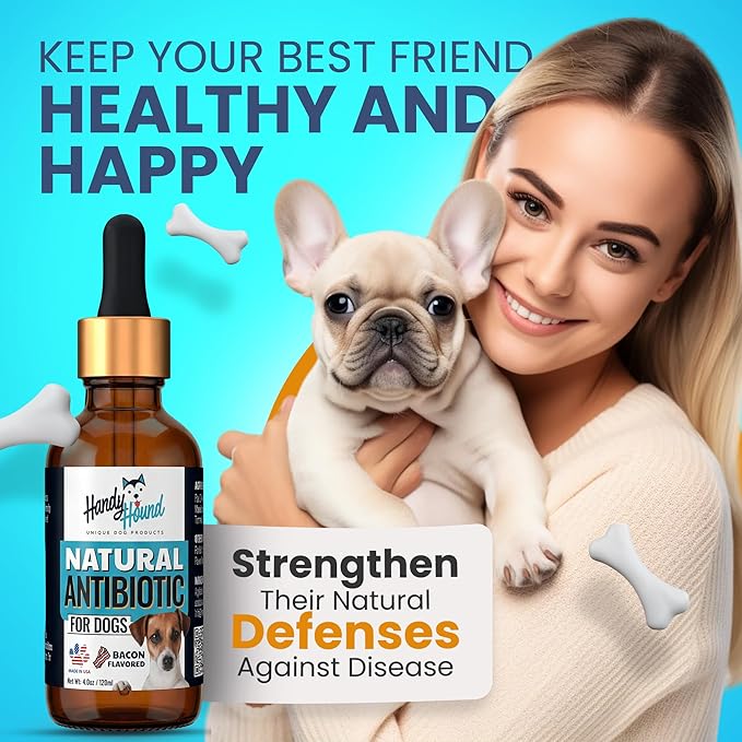 Natural Immune Support for Dogs - Herbal Supplement for Cough, Urinary Tract, Skin & Itch Support - Bacon Flavor (4 Oz)