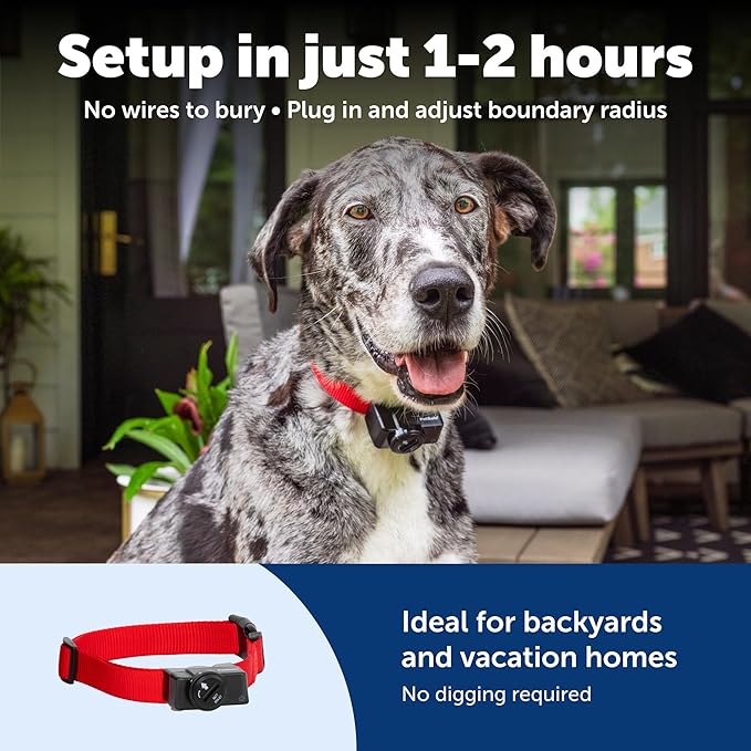 PetSafe Wireless Pet Containment System - Original Wireless Electric Fence for Dogs - Covers Up to 1/2 Acre - for Pets 8lb+
