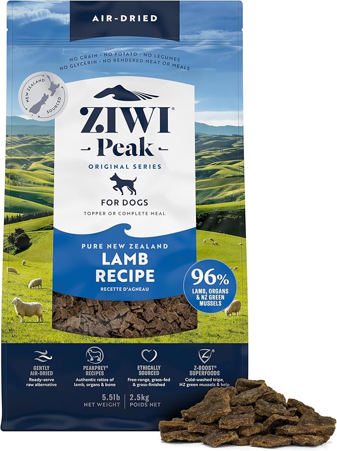 ZIWI Peak Air-Dried Dog Food – Lamb - All Natural, High Protein, Grain Free, Limited Ingredient w/ Superfoods (88oz)
