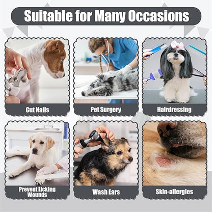 Soft Dog Cone Collar - Adjustable Recovery Cone for Medium Large Dogs After Surgery to Stop Licking, Waterproof Elizabethan Protective Neck Donut Collar Alternative for Pet (Grey, L)