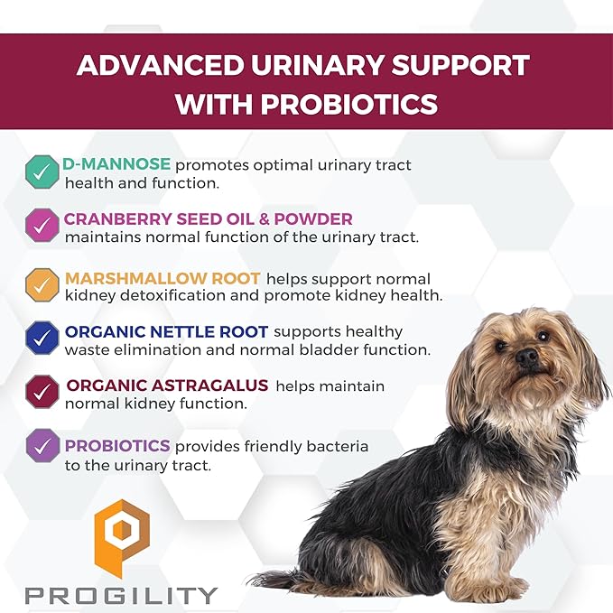 Nootie Progility Urinary Support Supplement for Dogs, Bladder Support and Urinary Tract Support for Dogs with Cranberry and D-Mannose, 90 Soft Chews per Container