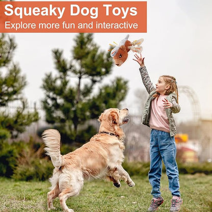 Letsmeet Dog Toys - Squeaky Interactive Plush Dog Toy with Rope, Chew Toy for Large Dogs, Small Dogs & Puppies - Tug of War Dog Toy for Aggressive Chewers, Pet Toys for Dogs