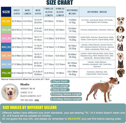 Yeapeeto Dog Onesie Surgery Recovery Suit for Large Medium Bodysuit Dogs Pajamas PJS Full Body for Shedding, Prevent Licking, Wound Protection, Cone Alternative (2XL, Pink)