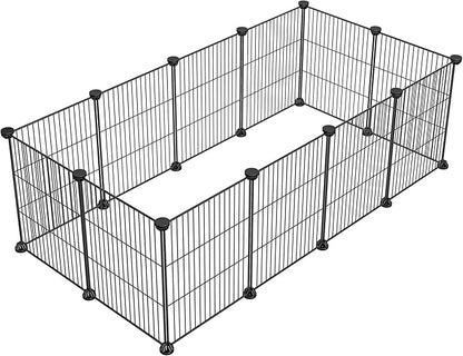 LURIVA DIY Small Animal Playpen, Pet Playpen, Guinea Pig Cages, Rabbit Playpen, Dog Puppy Playpen, Indoor Metal Wire Yard Fence, 15 X 12 Inch, 12 Panels, Black