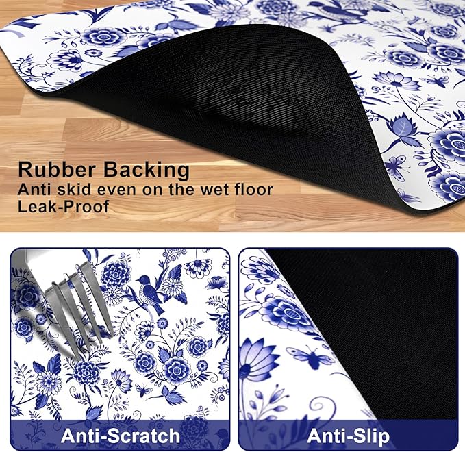 Dog Food Mats for Floors Waterproof Mat for Cat Food and Water Bowls - Absorbent Quick Dry Non Slip Mat for Pet Feeding