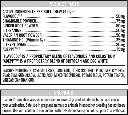 Pure Balance Pro+ Calming Supplement for Dogs, Veterinarian Formulated Soft Chews with Chamomile, Valerian Root, L-Tryptophan, Ginger Root, and FlavoCol – Stress & Anxiety Relief (8.26 oz)
