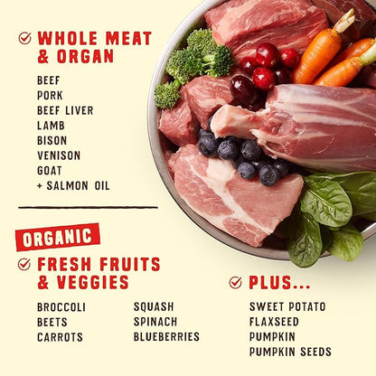 Stella & Chewy's Wild Red Raw Blend Kibble - Premium Freeze-Dried Raw Coated Dog Food - Perfect For Picky Eaters - High Protein Grain Free with 6 Red Meat Sources - 21lb Bag