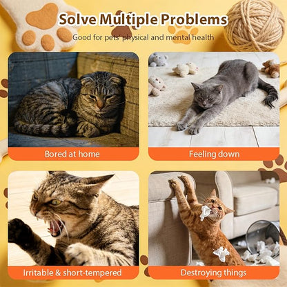 Pet Food Dispenser Interactive Training for Cats and Dogs Feeding Device, Self Soothing and Soothing Sound Toy (Brown)